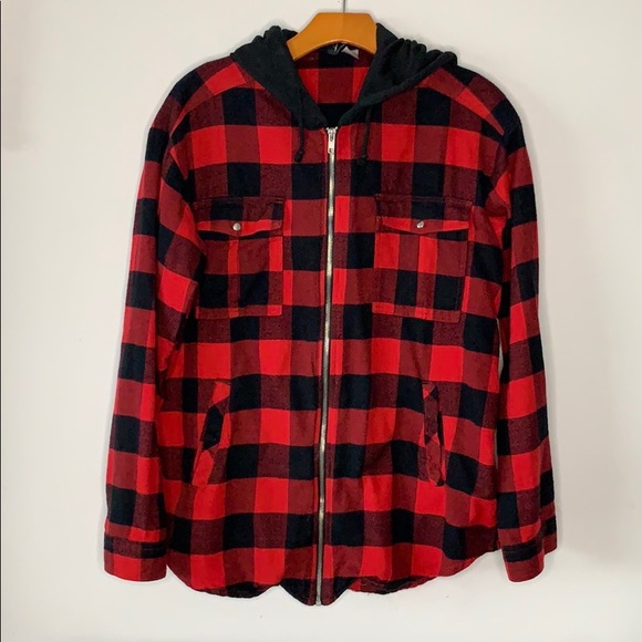 Divided Hm Flannel Zip Up Hoodie 